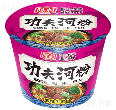 陳村功夫河粉酸辣牛肉味方便速食休閑食品